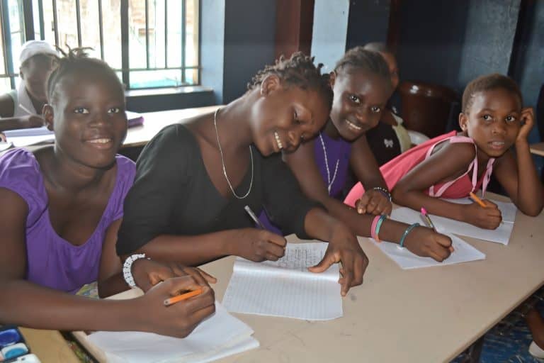 beneficiaries of girls shelter during their lesson